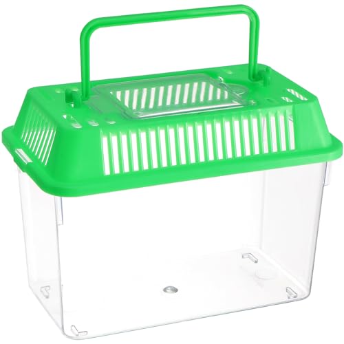 ULTECHNOVO Tragbares Aquarium, Kunststoff, transparent, für Reisen, Ausschnitt-Design, kleines Aquarium für Schildkröten und Tierfische für Zuhause und Geschäft, Büro, Schreibtisch (zufällige Farbe) von ULTECHNOVO