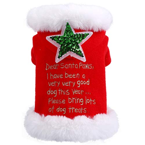 Weihnachten Hund Costume - Schöne Weihnachten Haustier Clothes Weihnachten Kleidung Weihnachten Hund Outfit Santa Costume von ULTECHNOVO