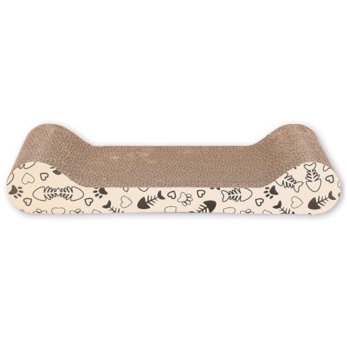 ULTRALARK Cat Scratching Board - für natürliche Krallenpflege, langlebig, Bone-Shaped Cat Scratcher, High-Density Corrugated Cardboard - Non-Shedding Scratch Pad für Indoor-Katzen von ULTRALARK