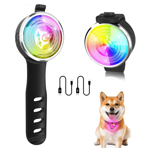 UMIONE Wasserdichtes LED Hundelicht mit 7 Farben blinkender Lichter, entwickelt für Hunde und Katzen (Geschenkbox mit zwei Stück). von UMIONE