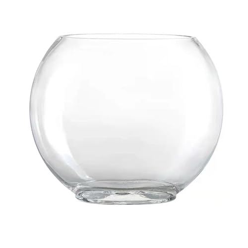 Flacher Runder Glasfischtank Schüssel, Bruchsicherer Kleiner Hydroponischer Blumentopf, Bruchsicherer Fischtank Für Mini-Aquarium Für Wohnzimmer, Wohnung, Büros, Zuhause Für Goldfisch,Clear,30cm von UMMEI