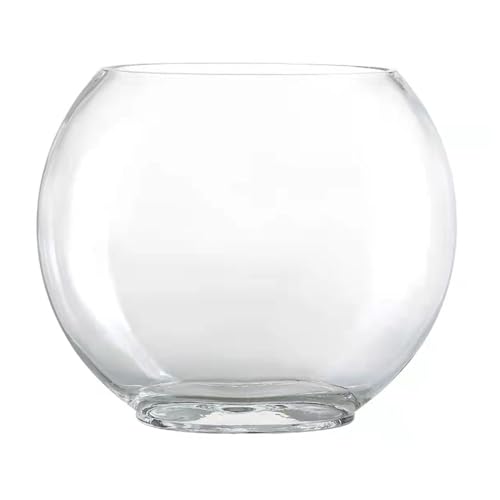 Flacher Runder Glasfischtank Schüssel, Bruchsicherer Kleiner Hydroponischer Blumentopf, Bruchsicherer Fischtank Für Mini-Aquarium Für Wohnzimmer, Wohnung, Büros, Zuhause Für Goldfisch,Clear,38cm von UMMEI