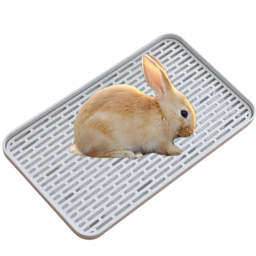 Kleine Chinchilla Wurf Pfanne Mit Saugfähigem Tuch Pad, Animals Supplies Corner Draining Box Töpfchen Tablett Für Katzen, Meerschweinchen, Hasen, Kätzchen Kaninchen,Grau,40cm von UMMEI