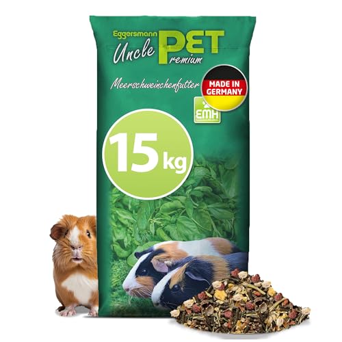 Eggersmann Uncle Pet 15 kg Meerschweinchen Futter - Premium Meerschweinchenfutter - Müsli für Meerschweinchen mit der natürlichen Kraft aus Kräutern, Gemüse und Obst (15 kg Sack) von UNCLE PET