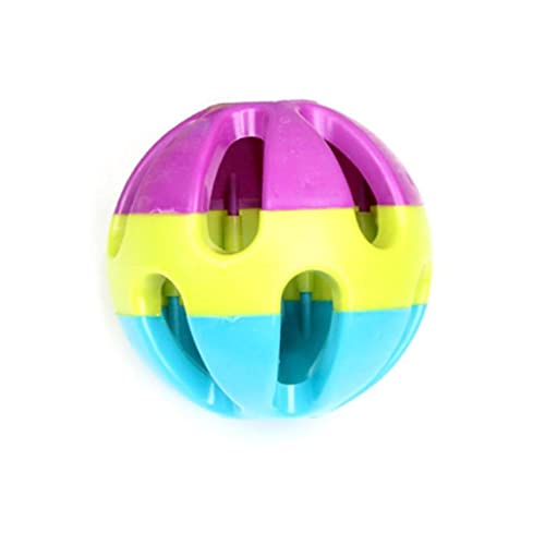 UNFAIRZQ Hundespielzeug, interaktiver Trainingsball mit Klingeln im Inneren, 7,6 cm, bunte Kunststoff-Hohlbälle für mittelgroße bis große Hunde, hohler Ball, Hundespielzeug, interaktives von UNFAIRZQ