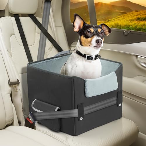 UNICITII Hunde Autositz für kleine Hunde, Verwandelbarer Hunde Autositz Hundesitz Auto Dog Car Seat Hundekorb Auto für Beifahrersitz Rückbank bis 15 lbs von UNICITII