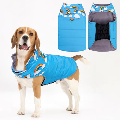 Unipup Gemütlicher, wasserdichter Hunde-Wintermantel, Hundejacke, warmer Welpenmantel, bequemer Hundemantel für kaltes Wetter, für kleine, mittelgroße und große Hunde mit Loch für Geschirr von UNIPUP