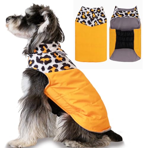 Gemütlicher wasserdichter dicker Hunde-Wintermantel, Hundejacke, warme Haustierkleidung, bequeme Puffer-Hundeweste für kleine, mittelgroße und große Hunde mit Geschirrloch YRFB03M von UNIPUP