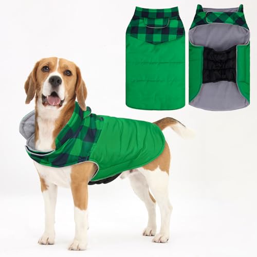 Gemütlicher wasserdichter dicker Hunde-Wintermantel, Hundejacke, warme Haustierkleidung, bequeme Puffer-Hundeweste für kleine, mittelgroße und große Hunde mit Geschirrloch YRFB06L von UNIPUP