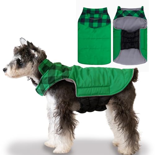 Gemütlicher wasserdichter dicker Hunde-Wintermantel, Hundejacke, warme Haustierkleidung, bequeme Puffer-Hundeweste für kleine, mittelgroße und große Hunde mit Geschirrloch YRFB06S von UNIPUP