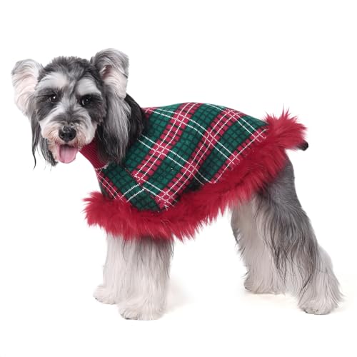 UNIPUP Hundepullover, Umhang aus Perlbaumwolle, Bouclé-Garn, Welpenpullover, Kaltwettermantel, Strickwaren für kleine Hunde, klassischer Rollkragen, dicke Hundekleidung mit dickem Flaum DS-DP01L von UNIPUP