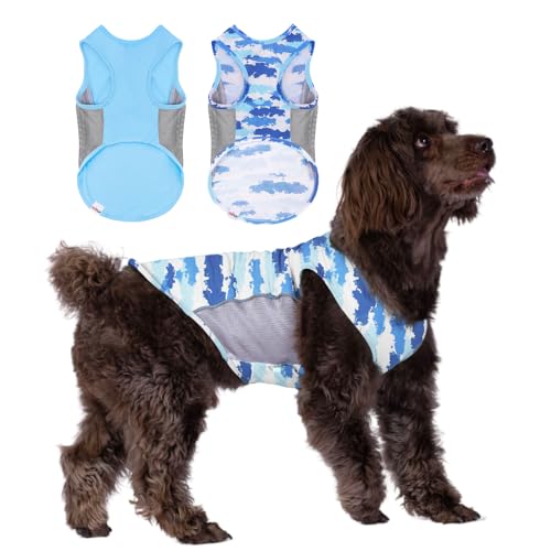 UNIPUP P23ST00505L Sonnenschutz-Shirt, Sport-Fan, Haustier-T-Shirts für mittelgroße Hunde und Mädchen, leichte Hunde-T-Shirts mit reflektierenden Streifen, ärmellos, Hundebekleidung, Katzen-Outfit, 2 von UNIPUP