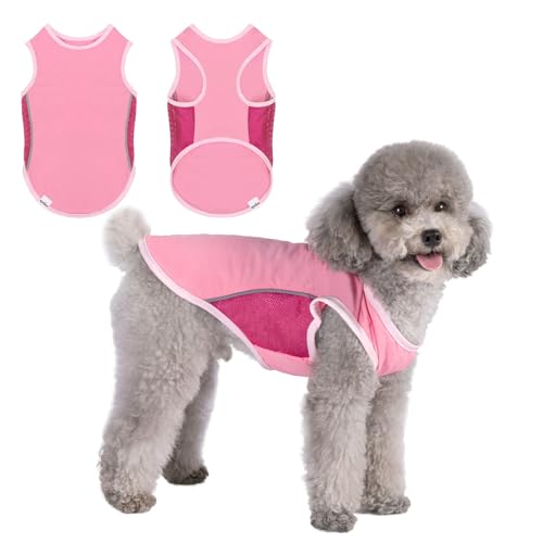 UNIPUP UPF 50+ Sonnenschutz Hunde-Shirt, schnell trocknend, weiche Hundekleidung für kleine und mittelgroße Hunde, Mädchen, atmungsaktiv, leicht, Hunde-T-Shirts mit reflektierendem Streifen, ärmellos, von UNIPUP