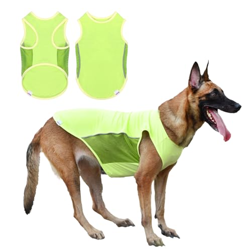 UNIPUP Sonnenschutz-Shirt mit LSF 50+, schnelltrocknend, weiche Kleidung für mittelgroße Hunde, atmungsaktive, leichte T-Shirts mit reflektierenden Streifen, ärmellose Weste für Jungen, Mädchen, von UNIPUP