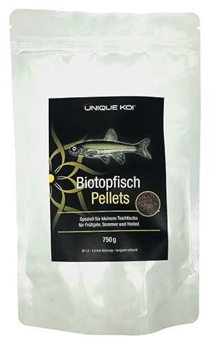 Unique Koi Biotopfisch Pellets 1,50 kg Ø 1,2 - 1,4 mm | BiotopfischFutter Fischfutter Koifutter, Winterfutter, Schwimmfutter, Herbstfutter von UNIQUE KOI