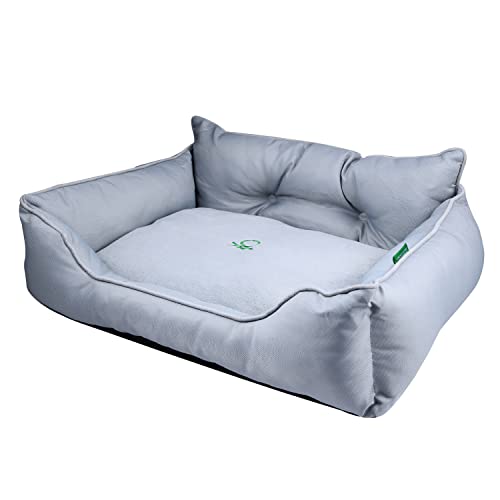 UNITED COLORS OF BENETTON. Pets - Hundebett, Ergonomisches Bett für Mittelgroße Hunde, Aus Polyester, Waschmasschinegeeignet, Grau, Größe L, 75x60x20 cm von United Colors of Benetton