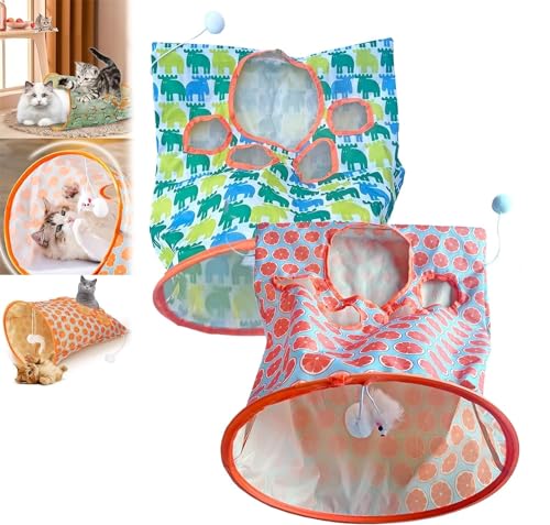 Nanecity Katzentunnel, Nanecity Katzentasche, Katzentunneltasche, Katzentunneltaschen for Hauskatzen, zusammenklappbares Katzenbohrtaschenspielzeug (Color : 2pcs-a) von UNniQ