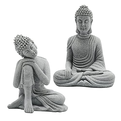 UOIENRT Buddha-Statue, Mikro-Landschaft, Buddha-Dekorationen, Fisch-Aquarium-Dekorationen für Unterwasser-Zubehör, Einrichtungsdekorationen, 2 Stück von UOIENRT