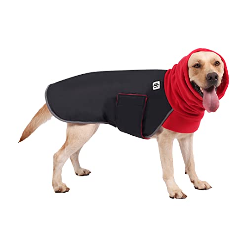 Hund Wasserdichte Jacke, Wintermantel für Hunde, Wasserdichter Winter Hundemantel, Winter Hundekleidung, Wasserdicht Hund Winterkleidung, Hund Regenmantel für Kleine Mittel Große Labrador Schwarz von UOMIO