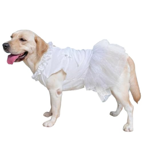 Extra großes Hundekleid, luxuriöses Hunde-Blumenmädchenkleid, Camisole für große Hunde, Prinzessinnen-Kostüm mit Spitze und Schleife, Dekor, Hunde-Brautjungfernkleid für Sommerparty, von UOSIA