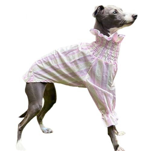 UOSIA Haustier Hund gestreiftes T-Shirt Nettes Mädchen Puppy Shirt Kleidung für italienische Greyhound Whippet Sommer Dünne Hund Pullover Hund Prinzessin Kostüm für kleine mittlere große Hunde von UOSIA