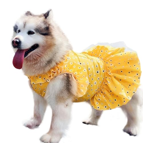 UOSIA Haustier-Hundekleid, Blumendesign, Prinzessinnenkleid, Strand-Outfit, Designer-Sommerkleid, Kleidung, leicht und atmungsaktiv, Hundekleider für große Hunde, Mädchen, für Hochzeit, Geburtstag, von UOSIA