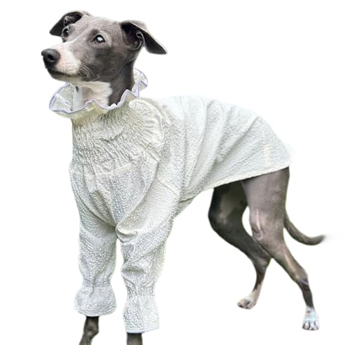 UOSIA Hundehemden für mittlere Hunde Nettes Mädchen Hundekleidung Weiche dünne Welpen Pullover mit Langarm Frühling Sommer Haustier T-Shirt Doggy Outfits für Greyhound Whippet von UOSIA