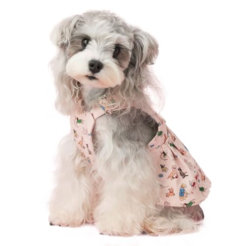 UOSIA Hundekleid für kleine Hunde, Mädchen, Denim-Hundekleid, Chihuahua, Yorkies, Hündin, Kleidung mit D-Ring, modisch, verstellbare Haustier-Hosenträgerröcke von UOSIA