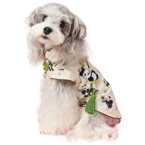 UOSIA Hundekleider für kleine Hunde, Mädchen, Hunde, Sommerkleid, niedlicher Welpenknoten, Zapfenanzug, luxuriöser Hundeanzug, Cheongsam-Stil, chinesischer Stil, Haustierkostüm, Kleidung für Party, von UOSIA