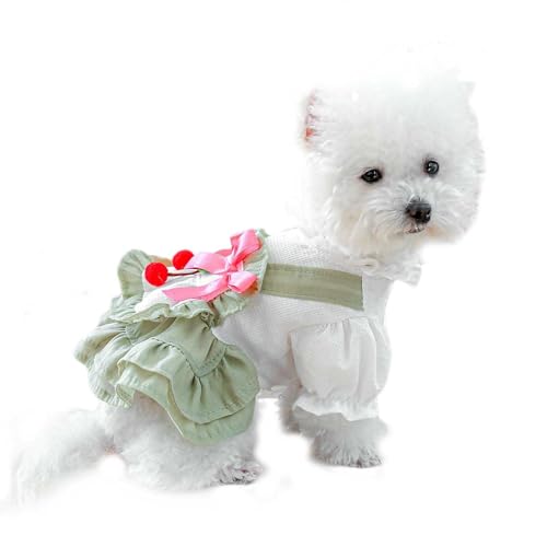 UOSIA Hundprinzessin Kleider Für Kleine Hunde Lolita Welpe Kleidung Kirschkostüm Frühling Sommermädchen Hundekleider Mit Bowknot Süße Katze Outfits Hund Tutu Rock Für Weihnachtsgeburtstagsfeier von UOSIA