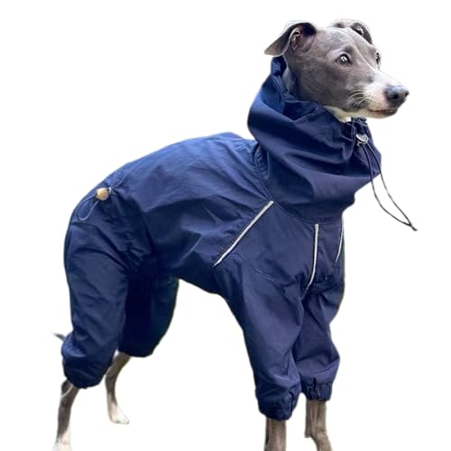 UOSIA Italienische Greyhound Regenjacke wasserdichte Hund Regen Mantel Einstellbare Whippet Kleidung mit reflektierendem Streifen von UOSIA