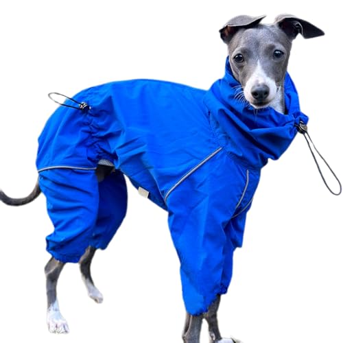 UOSIA Italienische Greyhound Regenjacke wasserdichte Hund Regen Mantel Einstellbare Whippet Kleidung mit reflektierendem Streifen von UOSIA