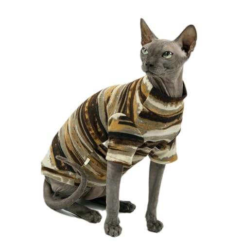 UOSIA Katzenkleidung Für Haarlose Katzen Dehnbarer Sphynx-Katzen-T-Shirt Weichkätzchen Pullover Pullover Für Sphynx, Cornish Rex Und Devon Rex von UOSIA