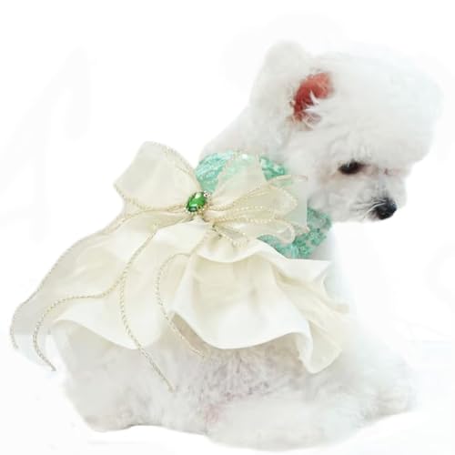 UOSIA Pailletten Kleines Hundekleid Mit Luxus Bogen Mädchen Welpen Rock Tutu Sommer Katze Hochzeit Outfit Für Geburtstagsparty von UOSIA