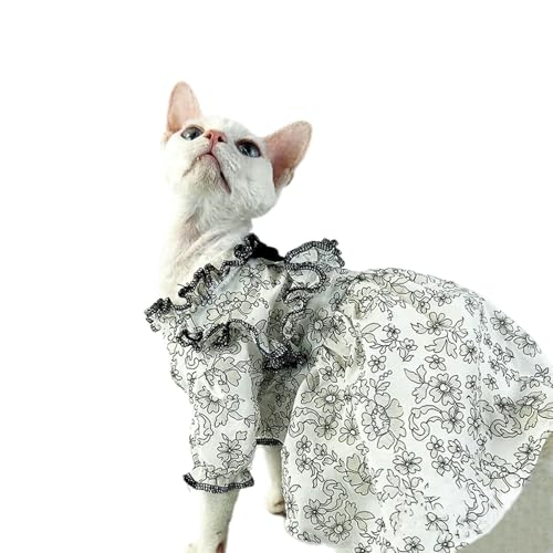 UOSIA Sommersphynx Katze Kleidung Süßer Haarloser Katzenkleid Kätzchen Blütenrock Mit Bogen Für Sphynx, Cornish Rex, Devon Rex, Peterbald von UOSIA