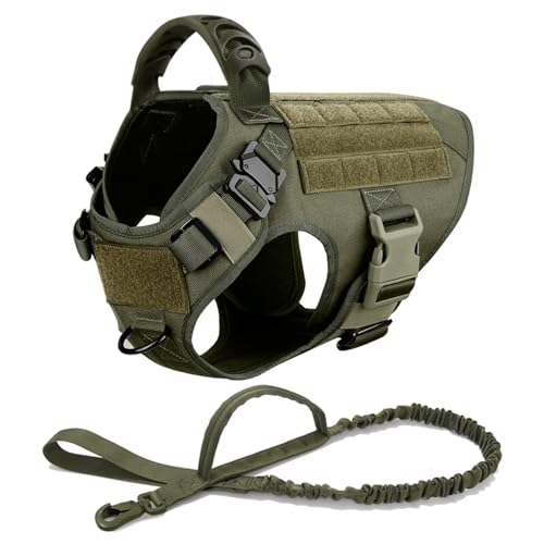 UOSIA Taktischer Hundekabelbaum Mit Leinenmetallschnallen Und Gummi Griff Heavy Duty Military Molle Weste Für Wanderung Im Freien Im Freien von UOSIA