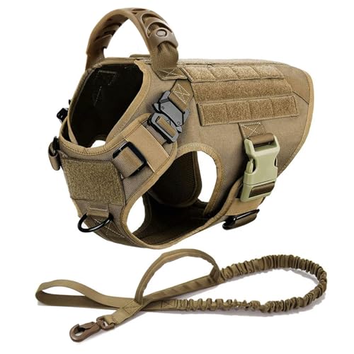 UOSIA Taktischer Hundekabelbaum Mit Leinenmetallschnallen Und Gummi Griff Heavy Duty Military Molle Weste Für Wanderung Im Freien Im Freien von UOSIA