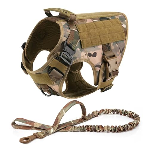 UOSIA Taktischer Hundekabelbaum Mit Leinenmetallschnallen Und Gummi Griff Heavy Duty Military Molle Weste Für Wanderung Im Freien Im Freien von UOSIA