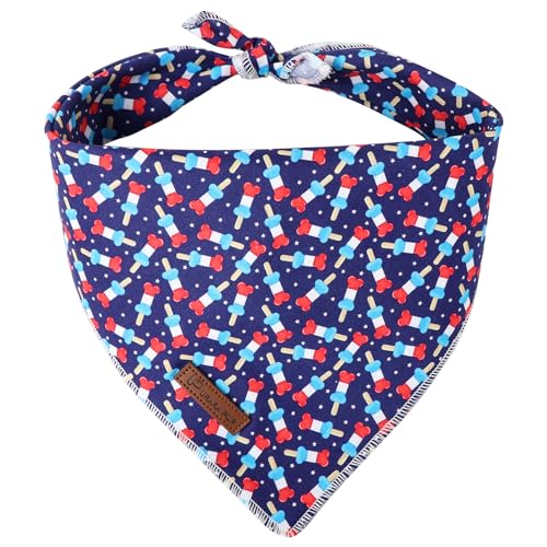 Hundehalstuch, patriotisches Bandana für kleine und mittelgroße Hunde, niedliches patriotisches Welpenhalstuch, Baumwolle, amerikanische Flagge, Dreieckstuch für Mädchen, Jungen, Hunde oder Katzen von UP URARA PUP