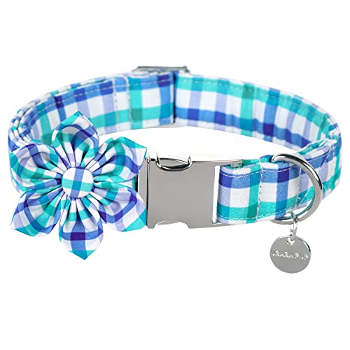 UP URARA PUP Hundehalsband mit Blume, bequemes, langlebiges Baumwoll-Blumenhalsband für Mädchen, Jungen, Hund oder Katze, bezauberndes Welpenhalsband mit Metallschnalle, XS, Halsumfang 20.3-30.5 cm von UP URARA PUP