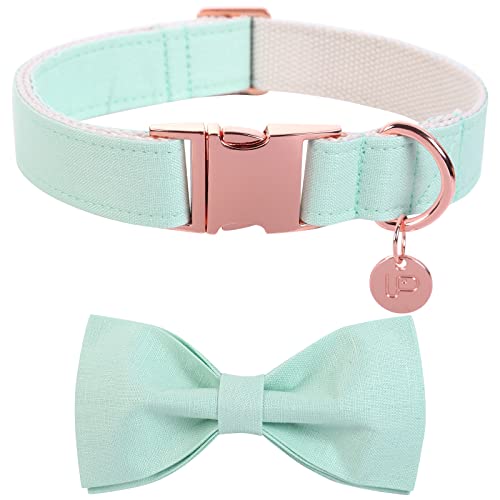 UP URARA PUP Hundehalsband mit Fliege, Bequemes Baumwoll-Fliege Halsband mit Metallschnalle für kleine Hunde, Fliege Hundehalsband für Mädchen Junge Hunde, S, Hals 25,4-40,6 cm von UP URARA PUP