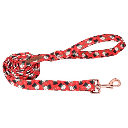 UP URARA PUP Hundeleine, passend für Hundehalsband, robust, langlebig, Weihnachts-Baumwoll-Hundeleine, Weihnachtsmann-Hundetrainingsleine für kleine, mittelgroße und große Hunde von UP URARA PUP