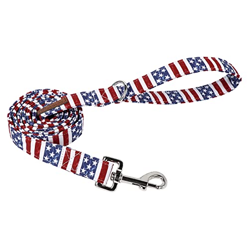 UP URARA PUP Patriotisches Hundehalsband und Leine, Design mit amerikanischer Flagge, robuste und langlebige Baumwolle für kleine bis große Hunde von UP URARA PUP