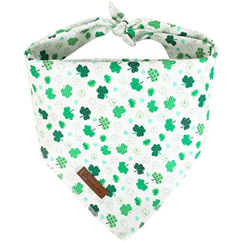 UP URARA PUP St. Patrick's Day Hundehalstuch, Kleeblatt, Dreiecksschal für kleine und mittelgroße Hunde, Baumwolle, Haustiertuch für Mädchen, Jungen, Hunde oder Katzen, niedliches von UP URARA PUP