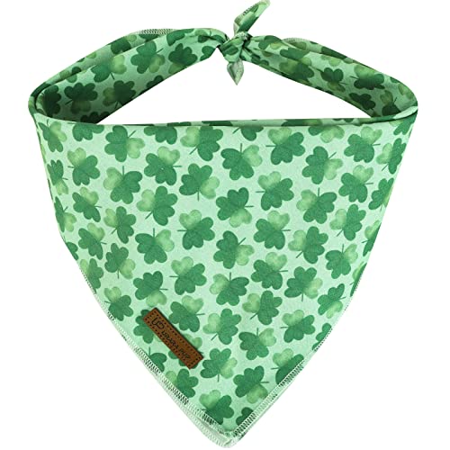 UP URARA PUP St. Patrick's Day Hundehalstuch, Kleeblatt Dreieck Bid Schal für Kleine Mittlere Hunde, Baumwolle Haustier Halstuch für Mädchen Junge Hunde oder Katzen, Niedlich Frühling Hund Bandana, Welpe Grün Hund Bandana von UP URARA PUP