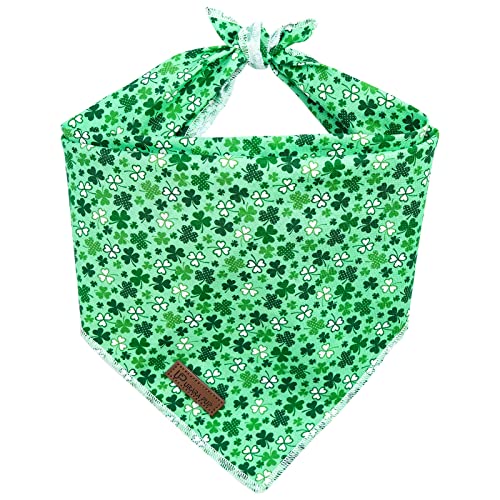 UP URARA PUP St. Patrick's Day Hundehalstuch, Kleeblatt Dreieck Bid Schal für Mittlere Große Hunde, Niedlich Frühling Hund Bandana, Welpe Grün Hund Bandana von UP URARA PUP