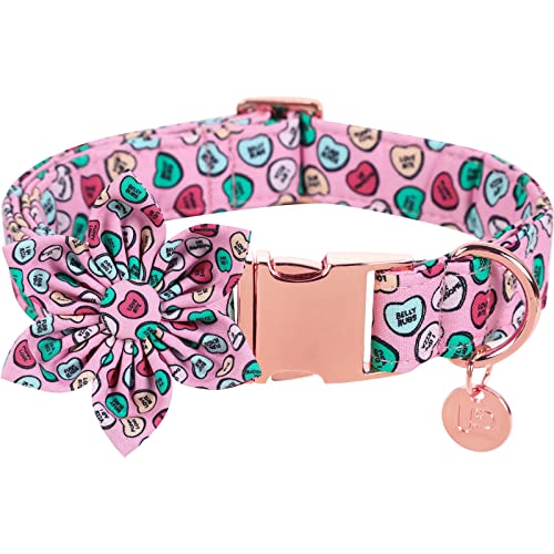 UP URARA PUP Valentinstag Hundehalsband mit Blume, Valentinstag Blumenhalsband Kleines Mädchen Hund, Valentinstag & Hochzeit Geschenk Haustier Halsband, S, Hals 25.4-40.6 cm von UP URARA PUP