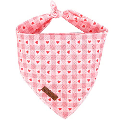 UP URARA PUP Valentinstag-Hundehalstuch, Dreieckstuch für Mädchen, Jungen, mittelgroße und große Hunde, bezaubernde Welpenhochzeit & Valentinstag-Bandana, niedliches weiches Baumwoll-Tuch für von UP URARA PUP