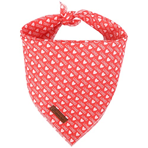 UP URARA PUP Valentinstag Hundehalstuch, Valentinstag Dreieck Bid Schal für Mädchen Junge Mittlere Große Hunde, Entzückende Welpen Hochzeit & Valentinstag Bandana, Niedlich Weiche Baumwolle Haustier Halstuch von UP URARA PUP