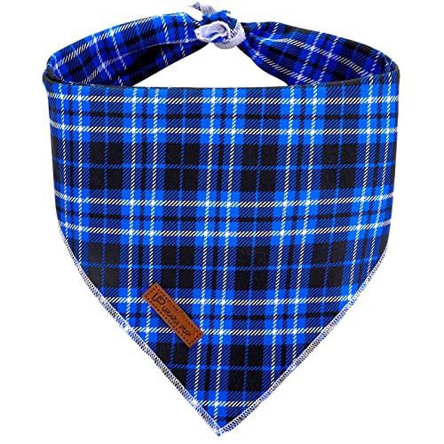 UP URARA PUP Weihnachten Hund Bandana, Blau Plaid Dreieck Bid Schal für Kleine Mittlere Hunde, Winter Hund Bandana, Niedlich Welpen Bandana von UP URARA PUP